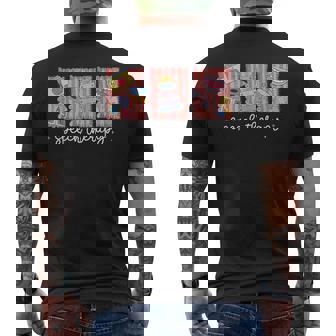 Speech Therapy Postal Stamp SLP Speech Language Pathologist Men's Back Print T-Shirt | Mazezy