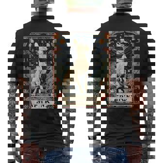 The Sphynx Cat Ancient Egypt Tarot Card Witchy Moon Tank Top Men's Back Print T-Shirt | Mazezy