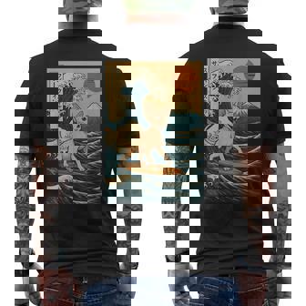 Sphynx Cat Surfing Japanese Wave Great Wave Kawaii Men's T-shirt Back Print | Seseable FR