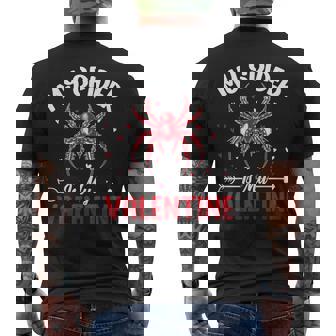 My Spider Is My Valentine Quirky Arachnid Lover Valentine's Men's Back Print T-Shirt | Mazezy