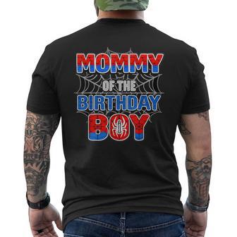 Spider Web Birthday Party Daddy Mommy Of The Birthday Boy Men's T-shirt Back Print | Seseable FR
