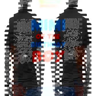 Spider Web Birthday Party Mimi Of The Birthday Boy Kids Tank Top Men's Back Print T-Shirt | Mazezy