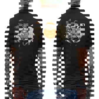 Spooky Whale Shark Lover Pumpkin Halloween Ghost Men's Back Print T-Shirt | Mazezy