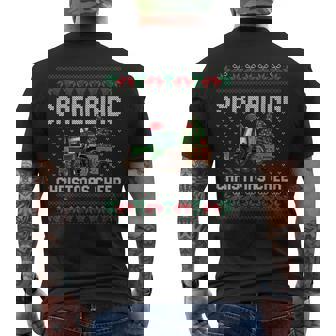 Spreading Christmas Cheer Farm Tractor Ugly Xmas Sweater Men's Back Print T-Shirt | Mazezy