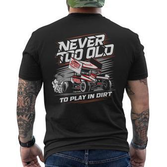 Sprint Car Driver Dirt Track Racing Racing Race Day Track Men's T-shirt Back Print - Thegiftio UK