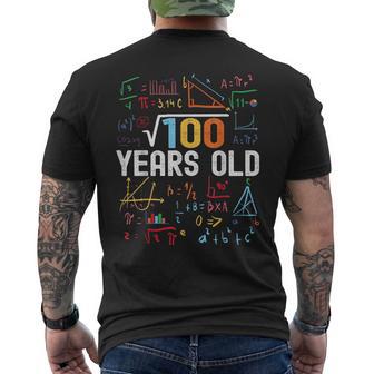 Square Root Of 100 10Th Birthday 10 Years Old Birthday Men's T-shirt Back Print - Thegiftio