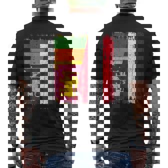 Sri Lanka Austria Half Flag Sri Lankan Austrian Heritage Men's Back Print T-Shirt | Mazezy