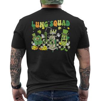 St Patrick Day Pulmonologit Lung Squad Respiratory Therapist Men's T-shirt Back Print | Mazezy