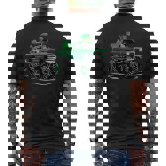 St Patrick's Day Monster Truck Men's Back Print T-Shirt | Mazezy