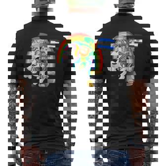 St Patricks Day Salvas Unicorn El Salvador Salvadoran Flag Men's Back Print T-Shirt | Mazezy