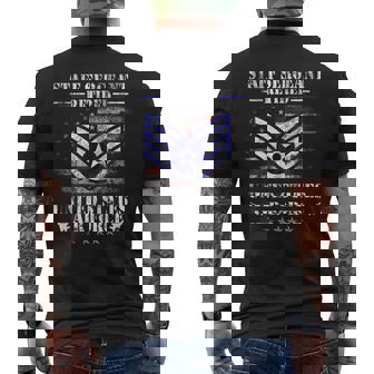 Staff Sergeant Retired Air Force Military Retirement Tank Top Men's Back Print T-Shirt | Mazezy