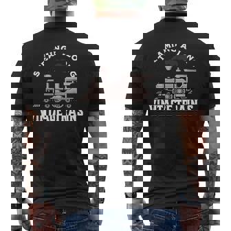 Staming Alongintage Train 機関車 メンズTシャツ バックプリント - Kawaiitshirt