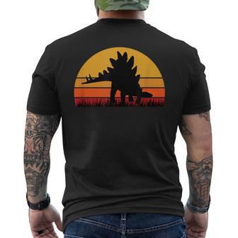 Stegosaurus Dinosaur Dino Dinos Tramonto Retro T-shirt da uomo con stampa posteriore - Novitaregali