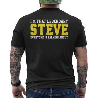 Steve Name Steve Jokes For Steve Birthday Men's T-shirt Back Print - Thegiftio UK