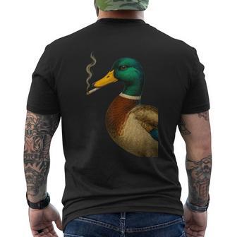 Stockente Ente Raucht Eine Zigaretteintage Lustige Ente Jagd T-Shirt mit Rückendruck - Geschenkecke
