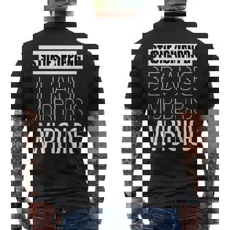 Stone Skipping Because Murder Is Wrong Funny Men's Back Print T-Shirt | Mazezy