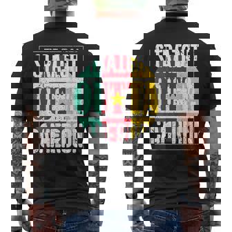 Straight Outta Cameroon Flag Central Africa Cameroonian Men's Back Print T-Shirt | Mazezy