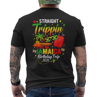 Straight Trippin' Jamaica Vacation 2026 Birthday Family Trip Men's T-shirt Back Print - Thegiftio UK