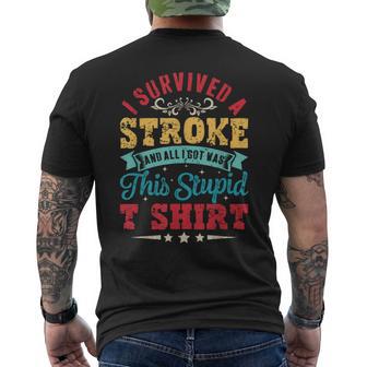 Stroke Survivor Recovery Retro Awareness Men's T-shirt Back Print - Thegiftio UK