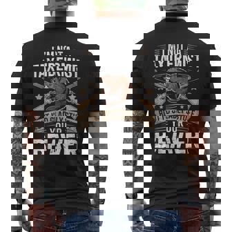 Stuff Your Beaver Taxidermist Animal Taxidermy Men's Back Print T-Shirt | Mazezy