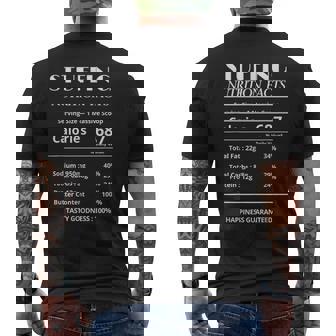 Stuffing Nutrition Facts Thanksgiving Food Men's Back Print T-Shirt | Mazezy