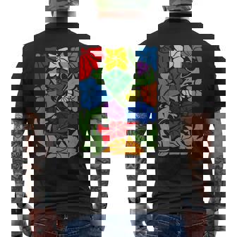 Subtle Boho Flower LGBTQ Month Rainbow Gay Pride Men's Back Print T-Shirt | Mazezy