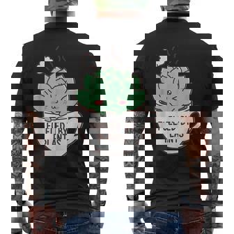 Succulent Cactus Lover Fueled By Plants Gardening Botany Men's Back Print T-Shirt | Mazezy