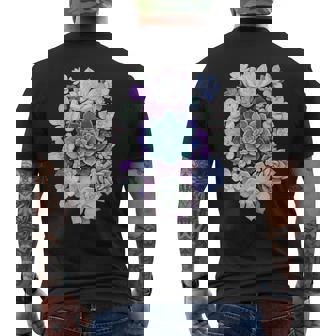 Succulent Cactus Lover Watercolor Pastel Garden Aesthetic Men's Back Print T-Shirt | Mazezy