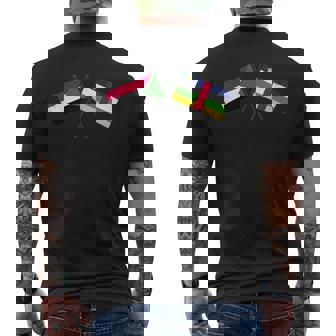 Sudan Central African Republic Crossed Flags Sudanese CAR Men's Back Print T-Shirt | Mazezy