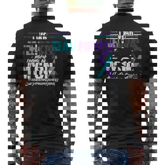 Suicide Depression Teal Purple For Son Prevention Men's Back Print T-Shirt | Mazezy