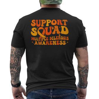 Support Squad Multiple Sclerosis Awareness Ms Orange Ribbon Men's T-shirt Back Print | Seseable UK