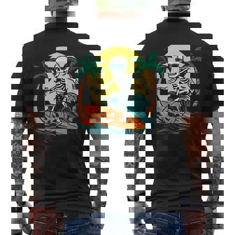 Surfer Skeleton Hawaii Halloween Costume Shirt Men's Back Print T-Shirt | Mazezy