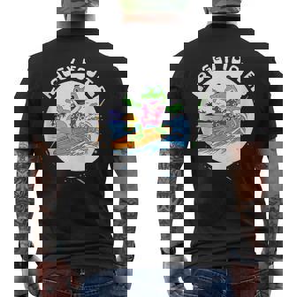 Surfing Frog Riding Surfboard Froggy Footer Surfer Men Tank Top Men's Back Print T-Shirt | Mazezy