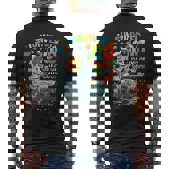 I Survived 100 Days Of School Astronaut Space Boys Kids Tank Top Men's Back Print T-Shirt | Mazezy