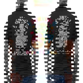 I Survived 67 Days Of School Ice Cream Drip Dino Rex Men's Back Print T-Shirt | Mazezy