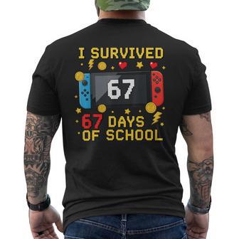 I Survived 67 Days Of School 67 Meme Gamer Students Matching Men's T-shirt Back Print - Thegiftio UK