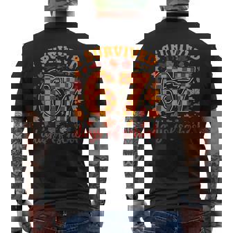 I Survived 67 Days Of School Teacher Thanksgiving Fall Men's Back Print T-Shirt | Mazezy