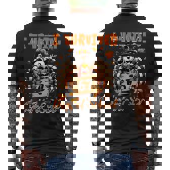 I Survived 67 Days Of School Teacher Thanksgiving Fall Men's Back Print T-Shirt | Mazezy