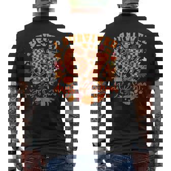 I Survived 67 Days Of School Teacher Thanksgiving Fall Men's Back Print T-Shirt | Mazezy