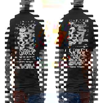 I Survived 67 Days Of School Teachers Students Art Class Men's Back Print T-Shirt | Mazezy