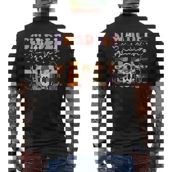 Swaddle Specialist Spooky Season Halloween NICU Nurse Men's Back Print T-Shirt | Mazezy