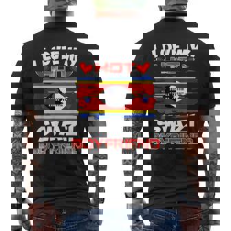 Swaziland I Love My Hot Swazi Boyfriend Men's Back Print T-Shirt | Mazezy