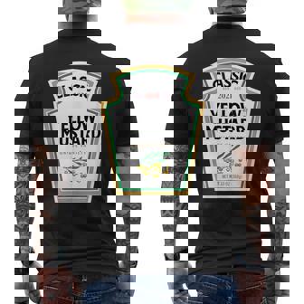 Sweet Relish DIY Halloween Costume Condiment Yellow Mustard Men's Back Print T-Shirt | Mazezy