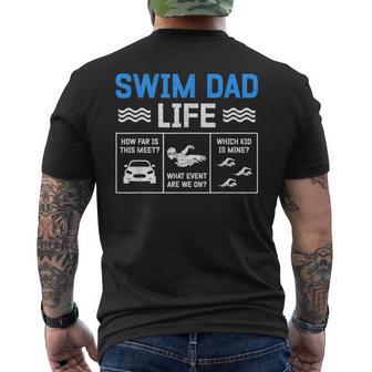 Swim Dad Life Swimming Dad Of A Swimmer Dad Swim Father Men's T-shirt Back Print - Monsterry