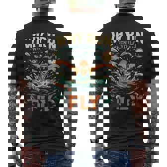 Swimming Butterfly Swimming Why Run When You Can Fly Men's Back Print T-Shirt | Mazezy