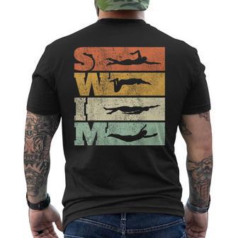 Swimming Swim Strokes Vintage Swimmer Men's T-shirt Back Print - Thegiftio UK
