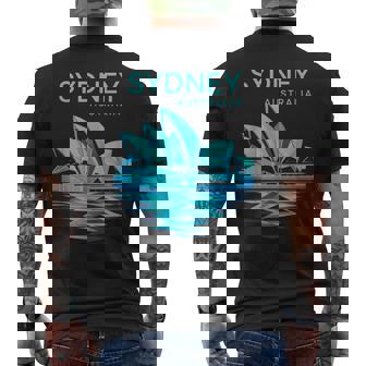 Sydney Australia Opera House Architecture Men's Back Print T-Shirt | Mazezy