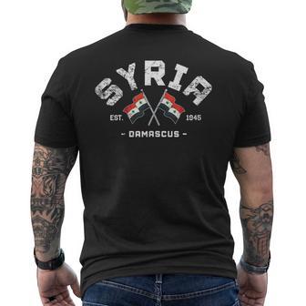 Syria Flag Syria Syria Friend Syria Vacation Syria Tank Top Men's Back Print T-Shirt | Mazezy