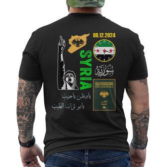 Syria FlagSyria PassportSyria LogoSyriaSyrian Men's Back Print T-Shirt | Mazezy