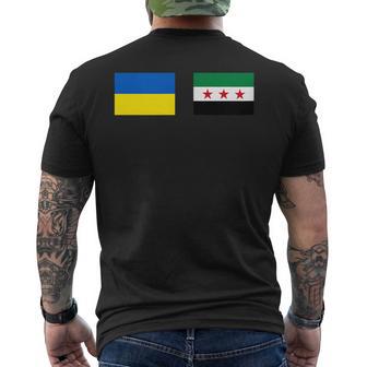 Syria And Ukraine Flag i Love Ukraine i Love Syria Men's Back Print T-Shirt | Mazezy